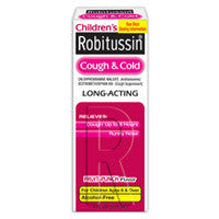 Robitussin Childrens Cough And Cold Long Acting Liquid, Fruit Punch Flavor - 4 Oz